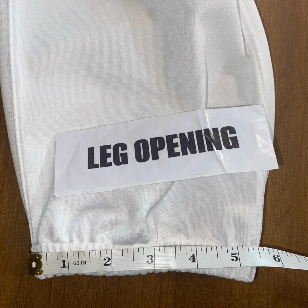 Nike Baseball Pants Men XL White Elastic Ankle‎ Double Knees Swoosh